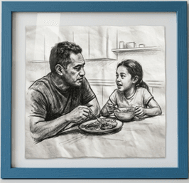 A picture of a Māori family's Kitchen